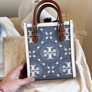 Tory Burch Gray and Brown Mini Bag
